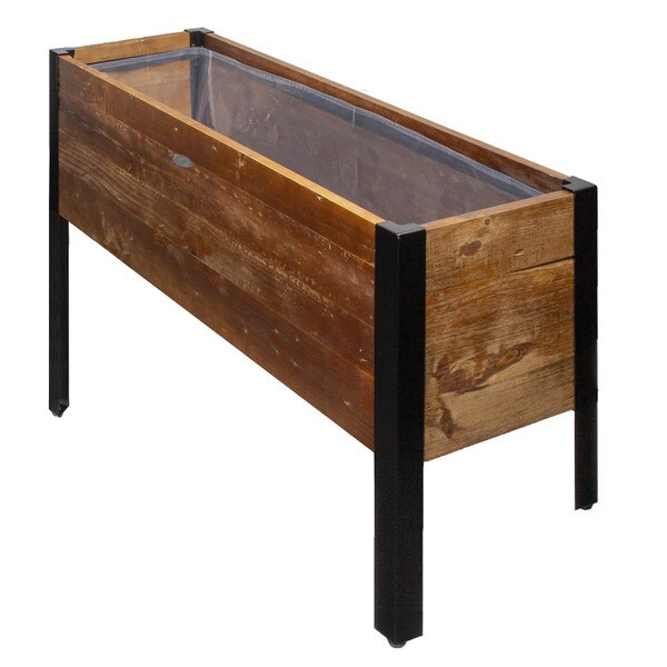 Wooden rectangular planter box